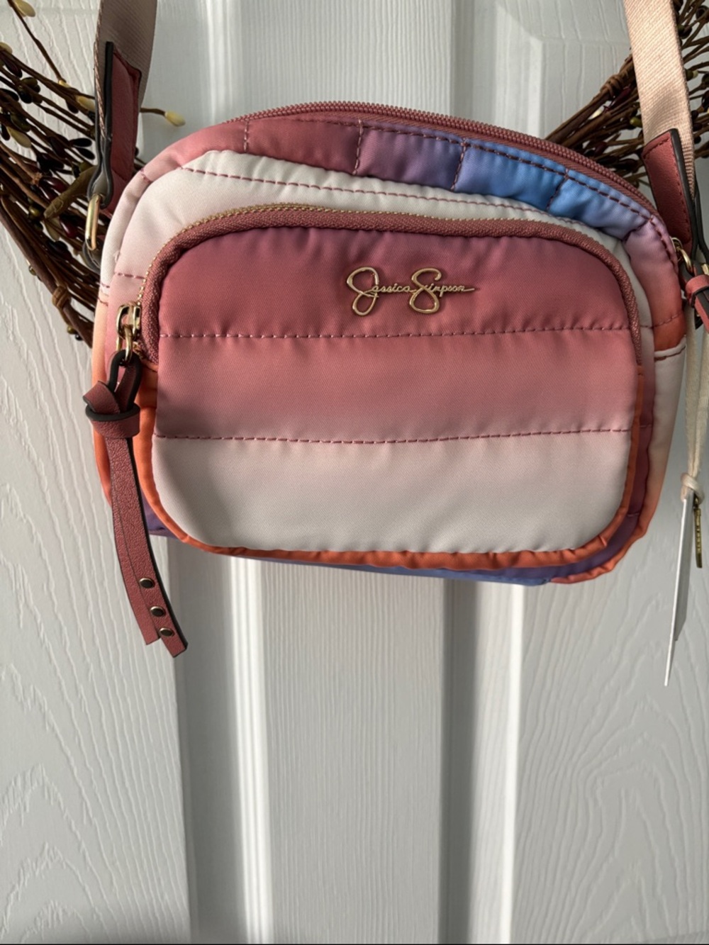 Jessica Simpson Ombre Pink White Crossbody Bag with coin pouch